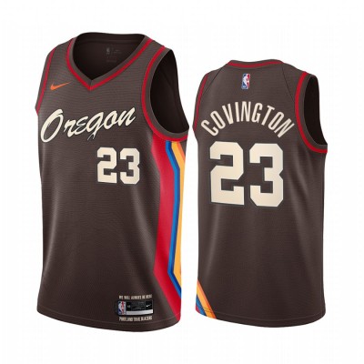 Nike Portland Trail Blazers #23 Robert Covington Chocolate NBA Swingman 2020-21 City Edition Jersey Men's
